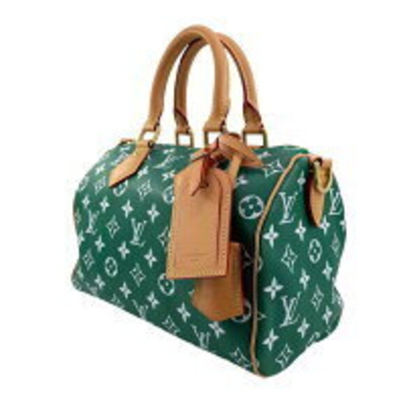 Louis Vuitton Handbags - Louis Vuitton Handbag Green Speedy Shoulder Calfskin Bag Bandouliere